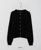 Item dot punching wool knit cardigan