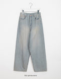 Ruiki Cut Washing Wide Denim Pants