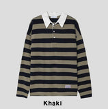 Douji stripe collar t-shirt