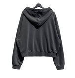 Stealth semi-crop pigment hoodie sweatshirt