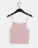 [Wool 10/SET] Hea Lace V-neck Ribbed Sleeveless Knit Cardigan Set