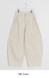 Gyuni Shirring Pocket Balloon Wide Cotton Pants