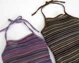 [MADE] Muka hippie stripe net halter neck monokini swimsuit