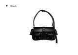 Cont Leather Pocket Shoulder Bag