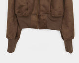 Tmin Shibori Buckle High Neck Fur Lining Short Mustang