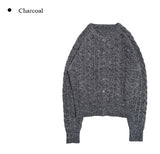 [Wool] Sob Fluffy Cable Cardigan