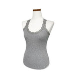Fran Ribbed Lace Halter Sleeveless