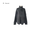 Caven High Neck Overfit Button Long Knit Cardigan