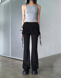 Pinshu Culotte Flared String Bootcut Skirt Pants