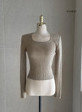 Ereumi Ribbed Square Neck Knit