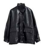 Chane Crack Leather Jacket