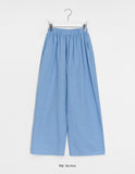[BAONHAUS] Zmenz Seersucker Summer Banding Wide Pants
