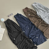 Wide ver. Fold Folding Mesh Fabric Banding Mega Wide Pants