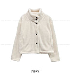 Hug Wool High Neck Short Coat