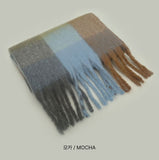 Winter Oversized Couple Check Long Muffler