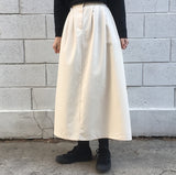 Lovey pin tuck cotton banding long skirt FW ver