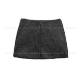 [wool 10%] Mauve Winter Wool Mini Skirt