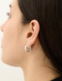 Champagne Full Moon Silver Grip One Touch Earrings
