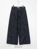 Kodina cut denim wide denim pants