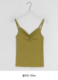 Vito Shirring Punching Layered Color Sleeveless