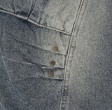 Copper Rivet Pin Tuck Cargo Denim Pants