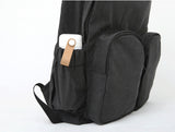 Two-Pocket Suede Backpack