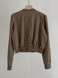 [Two Piece Set] Ramel Blouson Zip-Up Jumper Pintuck Banding Long Skirt