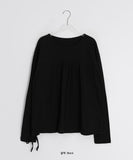 Raneehi Shirring Ribbon Long Sleeve Tee