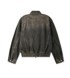 Vintage washed balloon collar denim jacket