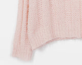 Aque Boatneck Off Shoulder Ribbed Angora Knit