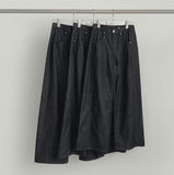 Non Fade Cooling Summer Thin Banding Wide Raw Denim Pants