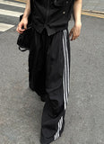 [UNISEX] Metal Track Wide Nylon Pants