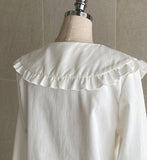 Mollen Frill Big Collar Cotton Blouse