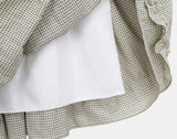 Bran Double Frill Check Midi Skirt