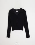 Cubo Collar Ribbed Knit Cardigan