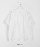 Muniku Shirring Puff Short Sleeve Blouse