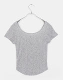 Naun Flower Round Button Short Sleeve T-Shirt