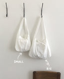 Muh punching lace ribbon cotton bag