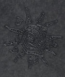 WASHED SOLAR APPLIQUE ZIP UP HOODIE