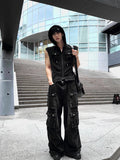 Pigment Sleeveless Line Hood Zip-up