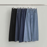 Cooling Tencel Cut Summer Banding Thin Wide Denim Pants