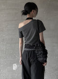 Ansi Stud One Shoulder Tee