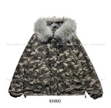 [Fur Detachable] Elmo Raccoon Hood Camo Padding