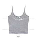 Kitsch Ribbon Lettering Crop Sleeveless