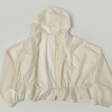 See-through High-Neck Lovely Frill Crop Summer Windbreaker