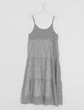 Ume Check Tiered Long Sleeveless Bustier One Piece (Adjustable Straps)