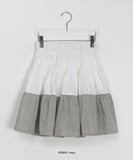 Benudine Check Banding Tiered Midi Skirt