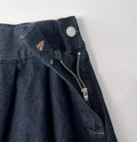Aven Raw Denim Banding Flare Skirt