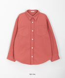 Pure cotton pocket collar shirt jacket