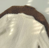 Boucle Quilting Lining Fur Shoulder Pad Winter Jacket